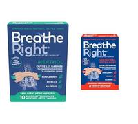 Breathe Right Menthol - Bandelette nasale - Taille M/S, 10 Pièces + Breathe Right Original Extra-Fort, 8 Pièces - Rhume, allergies, sport : vous aide à mieux respirer - Bandelettes couleur peau
