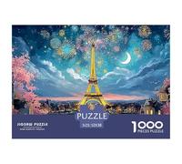 Breathtaking View of The Eiffel Tower 1000 Pièces Carton Premium Lot de Puzzles Eiffel Tower with Fireworks Stimulant Et Éducatif Jeu Créatif Puzzles As Birthday Gifts 52x38cm/1000pcs