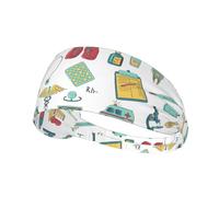 BREAUX Abstraction Biology Chemistry4 - Bandeau de sport imprimé - Extensible - Large - Unisexe - Style décontracté - Noir