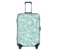 BREAUX Azurite Housse de protection à fermeture éclair Motif marbre à l'huile Bleu sarcelle et feuille d'or, blanc, Large