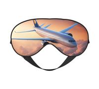 BREAUX Beau masque pour les yeux double face imprimé avion, masque occultant pour les yeux toute la nuit, masque pour les yeux pour homme et femme