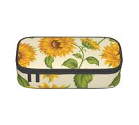 BREAUX Belle trousse à crayons unisexe avec imprimé tournesol jaune, sac de rangement polyvalent pour bureau, voyage ou maquillage