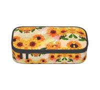 BREAUX Belle trousse à crayons unisexe avec imprimé tournesol, sac de rangement polyvalent pour bureau, voyage ou maquillage