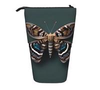 BREAUX Belle trousse télescopique avec imprimé papillon de nuit, convient pour les crayons, le maquillage, le rangement et le portefeuille