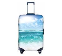 BREAUX Blue Sky Tropical Seascape Print Bagages Cover Bagages Housse de Protection Valise Trolley Voyage Case Housse de Protection, blanc, S