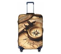 BREAUX Boussole et Carte du Monde Ancien Imprimé Bagages Housse de Protection Bagage Housse de Protection Valise Trolley Voyage Case Housse de, blanc, L