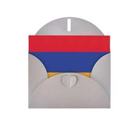 BREAUX Carte de vœux avec drapeau de l'Arménie en placage nacré - Enveloppe vierge - Carte de vœux luxueuse pour Noël et Nouvel An