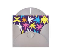 BREAUX Carte de vœux de Noël et de Nouvel An avec motif de mauvaises herbes colorées et colorées, enveloppe vierge, luxueuse carte de vœux de Noël et de Nouvel An