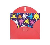 BREAUX Carte de vœux de Noël et de Nouvel An avec motif de mauvaises herbes colorées et colorées, enveloppe vierge, luxueuse carte de vœux de Noël et de Nouvel An