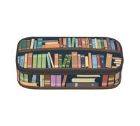 BREAUX Cartoon Bookshelf worm Imprimé Grande Capacité Cosmétique Trousse de toilette Organiseur Papeterie Noir Taille Unique Floral, Noir , Taille unique, Motif floral