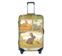 BREAUX Cartoon Cute Animals Rabbit Print Bagage Cover Bagages Cover Case Protective Cover Trolley Travel Case Protective Cover, blanc, S