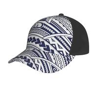 BREAUX Casquette de baseball à bord incurvé avec motif tribal maori polynésien bleu, casquette de baseball d'été snapback, casquette de baseball tendance, noir, noir, taille unique