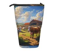 BREAUX Cattle Farm Sanctuary Trousse télescopique pour crayons et maquillage multifonctions