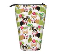 BREAUX Corgi Trousse télescopique avec imprimé ananas hawaïen tropical, convient pour crayons, maquillage, sac de rangement et portefeuille