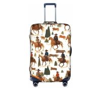BREAUX Cowboy Ride Horse Print Bagages Cover Bagages Housse de Protection Valise Trolley Voyage Case Housse de Protection, blanc, M