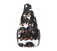 BREAUX Dachshund Weiner Sac à bandoulière pour homme Motif chien Noir Taille unique