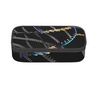 BREAUX DNA Chain Photoes Imprimée Grande Capacité Trousse Cosmétique Trousse de Toilette Organisateur Papeterie Noir Taille Unique Floral, Noir , Taille unique, Motif floral