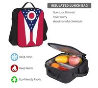 BREAUX Ensemble sac à dos de voyage imprimé drapeau de l'État de l'Ohio, sac à dos + boîte de rangement + sac à déjeuner