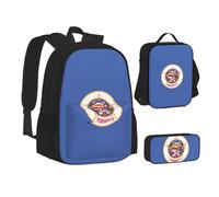 BREAUX Ensemble sac à dos de voyage imprimé drapeau de l'État du Minnesota, sac à dos + boîte de rangement + sac à déjeuner