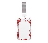 BREAUX Étui pour badge de travail avec imprimé empreintes de mains sanglantes, porte-carte d'identité, étui à lanière pour bureau, usine, lieu de travail, blanc