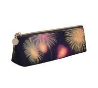 BREAUX Explosion Fireworks Sac de rangement triangulaire en cuir avec impression 3D, convient pour les voyages et le rangement de cosmétiques