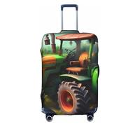 BREAUX Fantastique Tracteur Ferme Imprimer Bagage Cover Bagages Housse de Protection Valise Trolley Voyage Case Housse de Protection, blanc, M