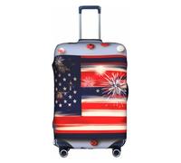 BREAUX Firework Drapeau Américain 4 juillet Housse de Bagage Bagage Housse de Protection Bagage Trolley Voyage Case Housse de Protection, blanc, S