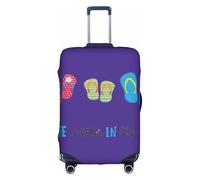 BREAUX Flip Flops Calligraphie Chaussures de plage Impression Trolley Valise Housse de protection Bagages Housse de protection Unique Double Face Motif, blanc, Large