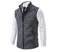 BREAUX Gilet Polaire pour Hommes Travail Loisirs Quotidiens, Gilet Polaire pour Hommes sans Manches, Gilet Polaire pour Hommes zippé, Gilet Grand et Haut pour Homme (Dark Gray,2XL)