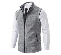 BREAUX Gilet Polaire pour Hommes Travail Loisirs Quotidiens, Gilet Polaire pour Hommes sans Manches, Gilet Polaire pour Hommes zippé, Gilet Grand et Haut pour Homme (Light Gray,XL)