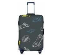 BREAUX Graffiti Skateboard imprimé Bagages Housse de Protection Bagages Housse de Protection Trolley Voyage Case Housse de Protection, blanc, L