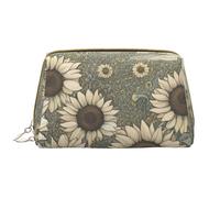 BREAUX Grand sac à cosmétiques de voyage pour femme avec imprimé tournesols camomille, sac à cosmétiques portable, taille unique, Camomille tournesol., Taille unique