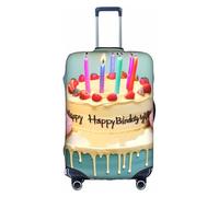 BREAUX Happy Birthday Big Cake Print Bagages Cover Bagages Housse de Protection Valise Trolley Voyage Case Housse de Protection, blanc, M