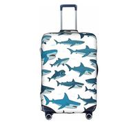 BREAUX Housse de protection pour bagage à roulettes Motif requin avec différents gestes, blanc, XL