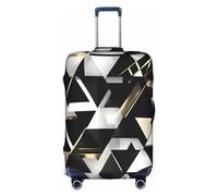 BREAUX Housse de protection pour bagage à roulettes Motif triangle Noir/blanc/doré, blanc, L