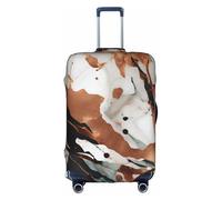 BREAUX Housse de protection pour bagage à roulettes, texture marbrée et cuivre, blanc, XL