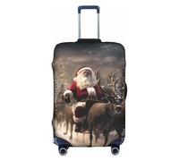 BREAUX Housse de protection pour bagages avec fermeture éclair Motif Merry Christmas, blanc, Medium