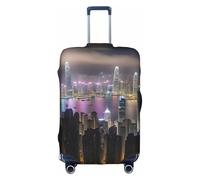 BREAUX Housse de protection pour bagages avec fermeture éclair Motif nuit de vue aérienne Hong Kong, blanc, X-Large