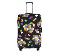 BREAUX Housse de protection pour valise à roulettes avec motif unique double face pour sensibilisation à l'autisme, blanc, X-Large