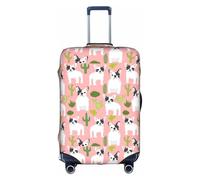 BREAUX Housse de protection pour valise à roulettes, motif cactus et chien, tissu très élastique, housse de valise à roulettes, blanc, Medium