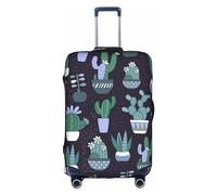 BREAUX Housse de protection pour valise à roulettes, motif cactus et plantes grasses, tissu très élastique, housse de valise à roulettes, blanc, Medium