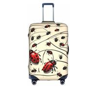 BREAUX Housse de protection pour valise à roulettes, motif coccinelle, blanc, Small