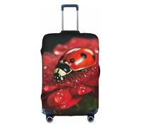 BREAUX Housse de protection pour valise à roulettes, motif coccinelle, motif double face unique, blanc, Small