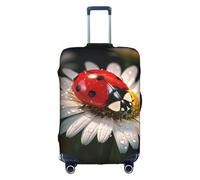 BREAUX Housse de protection pour valise à roulettes, motif coccinelle, motif double face unique, blanc, Small