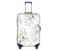 BREAUX Housse de protection pour valise à roulettes, motif floral bleu, imprimé roses, blanc, Small
