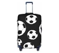 BREAUX Housse de protection pour valise à roulettes, tissu haute élasticité, housse de valise à roulettes imprimé football noir, blanc, Small