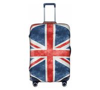 BREAUX Housse de protection pour valise à roulettes, tissu très élastique, motif drapeau du Royaume-Uni, blanc, Medium
