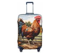 BREAUX Housses de protection avec fermeture éclair Motif coq sur bois dans les terres agricoles, blanc, Medium