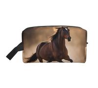 BREAUX Le sac cosmétique imprimé de chevaux courant, sac cosmétique de stockage accessoire de voyage de femmes, Chevaux en cours d'exécution1, Taille unique, Chevaux en exécution1, Taglia Unica