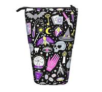 BREAUX Magic Witch Witchcraft Trousse télescopique avec motif bohémien pour crayons, maquillage, sac de rangement et portefeuille